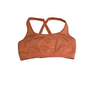 Triumph Triaction Sports Bra Orange Racerback Gym Workout Non-Wired Seam Free 10